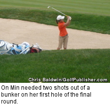 On Min needed two shots out of a bunker on her first hole of the final round.