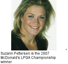 Suzann Pettersen is the 2007 McDonald's LPGA Championship winner