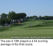 The par-4 18th played a 4.64 scoring average in the first round.