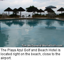 The Playa Azul Golf and Beach Hotel is located right on the beach, close to the airport.