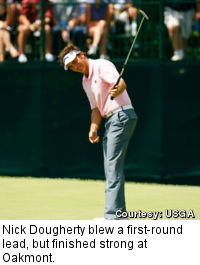 Nick Dougherty blew a first-round lead, but finished strong at Oakmont.