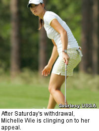 After Saturday's withdrawal, Michelle Wie is clinging on to her appeal.