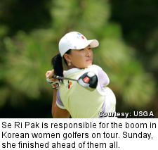 Se Ri Pak is responsible for the boom in Korean women golfers on tour. Sunday, she finished ahead of them all.