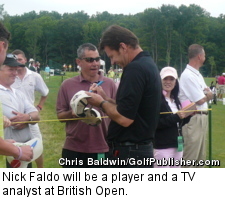 Nick Faldo will be a player and a TV analyst at British Open.