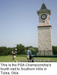 This is the PGA Championship's fourth visit to Southern Hills in Tulsa, Okla.