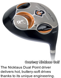 The Nicklaus Dual Point driver delivers hot, buttery-soft drives thanks to its unique engineering.