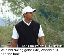With his swing gone Wie, Woods still had the look.