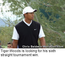Tiger Woods is looking for his sixth straight tournament win. 
