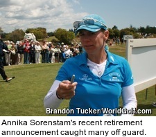 Annika Sorenstam's recent retirement announcement caught many off guard.