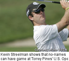 Kevin Streelman shows that no-names can have game at Torrey Pines' U.S. Open.