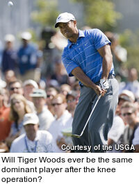 Will Tiger Woods ever be the same dominant player after the knee operation?