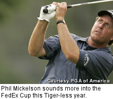 Phil Mickelson sounds more into the FedEx Cup this Tiger-less year.