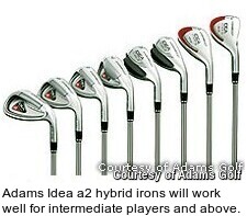 Adams Idea a2 hybrid irons will work well for intermediate players and above.