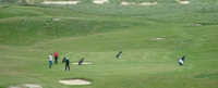 Harris GC: Golfers on the 4th green
