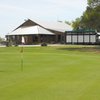Delaware Springs GC: #18 & clubhouse